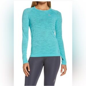 Odlo Blackcomb Ceramicool Jaded/Space Dye Running t-shirt long sleeves Sz XS